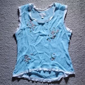 Ryan Michael Silk Tank - Blue L